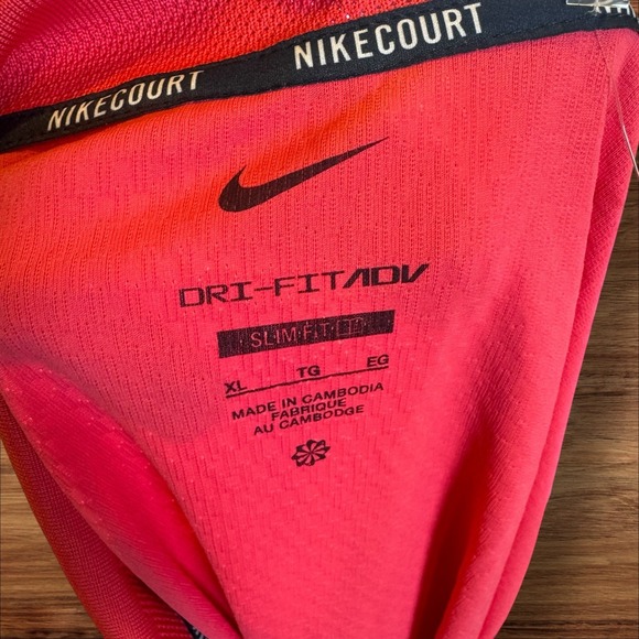 Nike Court Dri-Fit Adv Slim Fit Tennis Polo Shirt Men's XL Pink Purple - Picture 5 of 8